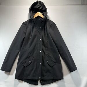 Sebby Collection Women's M Black Water Resistant Windproof Trench Coat